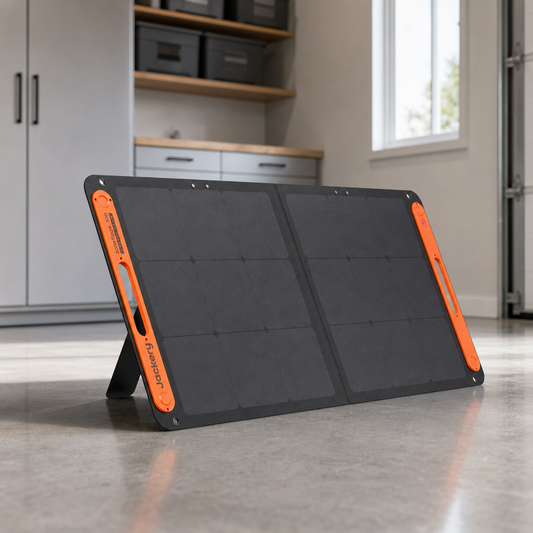 Jackery SolarSaga 100 Air Portable Solar Panel With Integrated Stand For Off Grid Charging lifestyle hero image