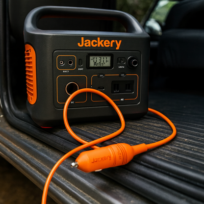 Jackery Car Charging Cable DC8020 for 12V Vehicle Outlet to Jackery Explorer Series Portable Power Stations lifestyle hero image