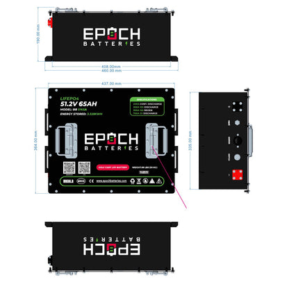 48V 65Ah Golf Cart Battery Complete Kit - Lithium (LiFePO4)
