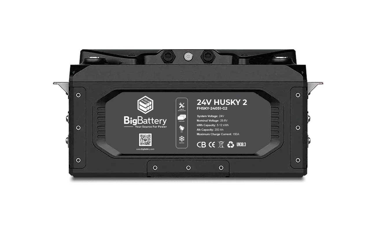 BigBattery 24V HUSKY 2 INV Lithium Battery 5.12kWh 200Ah | LiFePO4 | Inverter Comms | RV | Off-Grid | Marine Battery