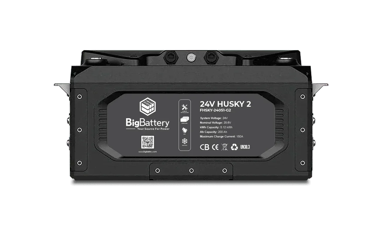 BigBattery 24V HUSKY 2 INV Lithium Battery 5.12kWh 200Ah | LiFePO4 | Inverter Comms | RV | Off-Grid | Marine Battery