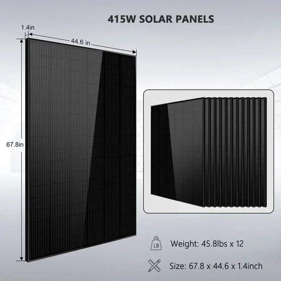 Off-Grid Solar Kit 13000W 48VDC 120V/240V 20.48KWH Lithium Battery 14 X 415 Watts Solar Panels SGR-13KM
