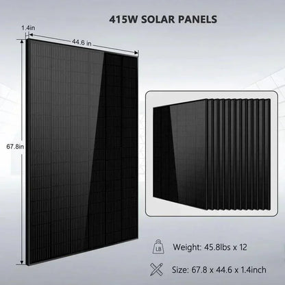 Off-Grid Solar Kit 13000W 48VDC 120V/240V 20.48KWH Lithium Battery 14 X 415 Watts Solar Panels SGR-13KM