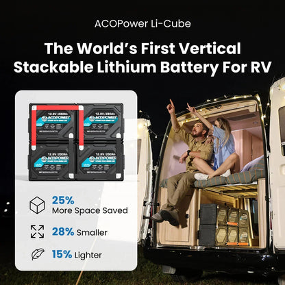 ACOPOWER Li-Cube Stable Lithium RV Battery – 100Ah / 230Ah
