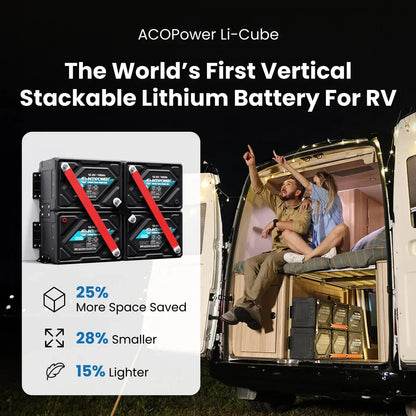 ACOPOWER Li-Cube Stable Lithium RV Battery – 100Ah / 230Ah