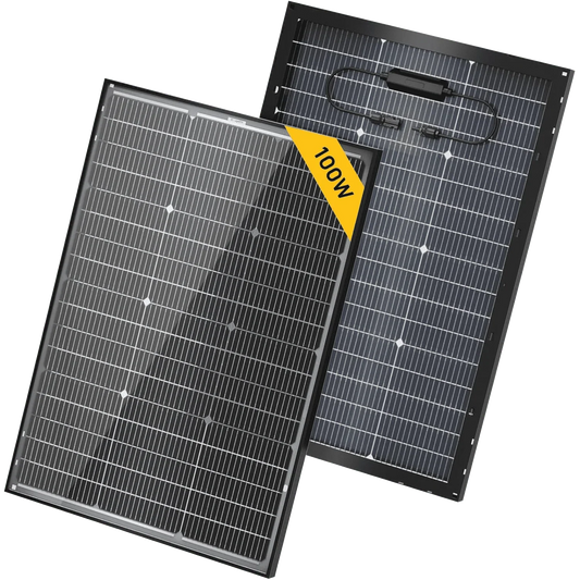 BougeRV 16BB N-Type 12V/24V 100 Watt Bifacial Solar Panel