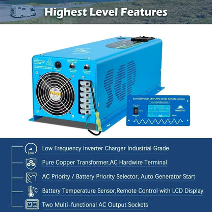 Sungold Power 6000W DC 48V Split Phase Pure Sine Wave Inverter With Charger