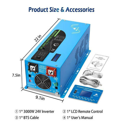 Sungold Power 3000W DC 24V Pure Sine Wave Inverter With Charger