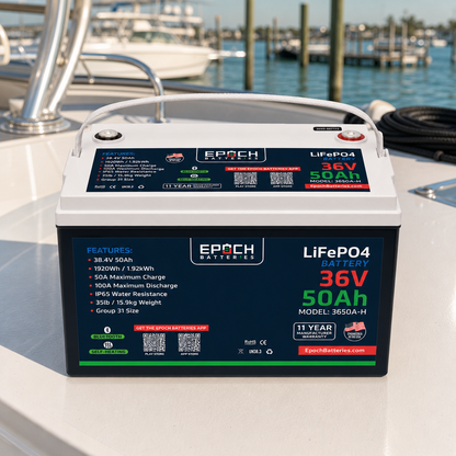 36V 50Ah Essential Series LiFePO4 Battery (1.92kWh)
