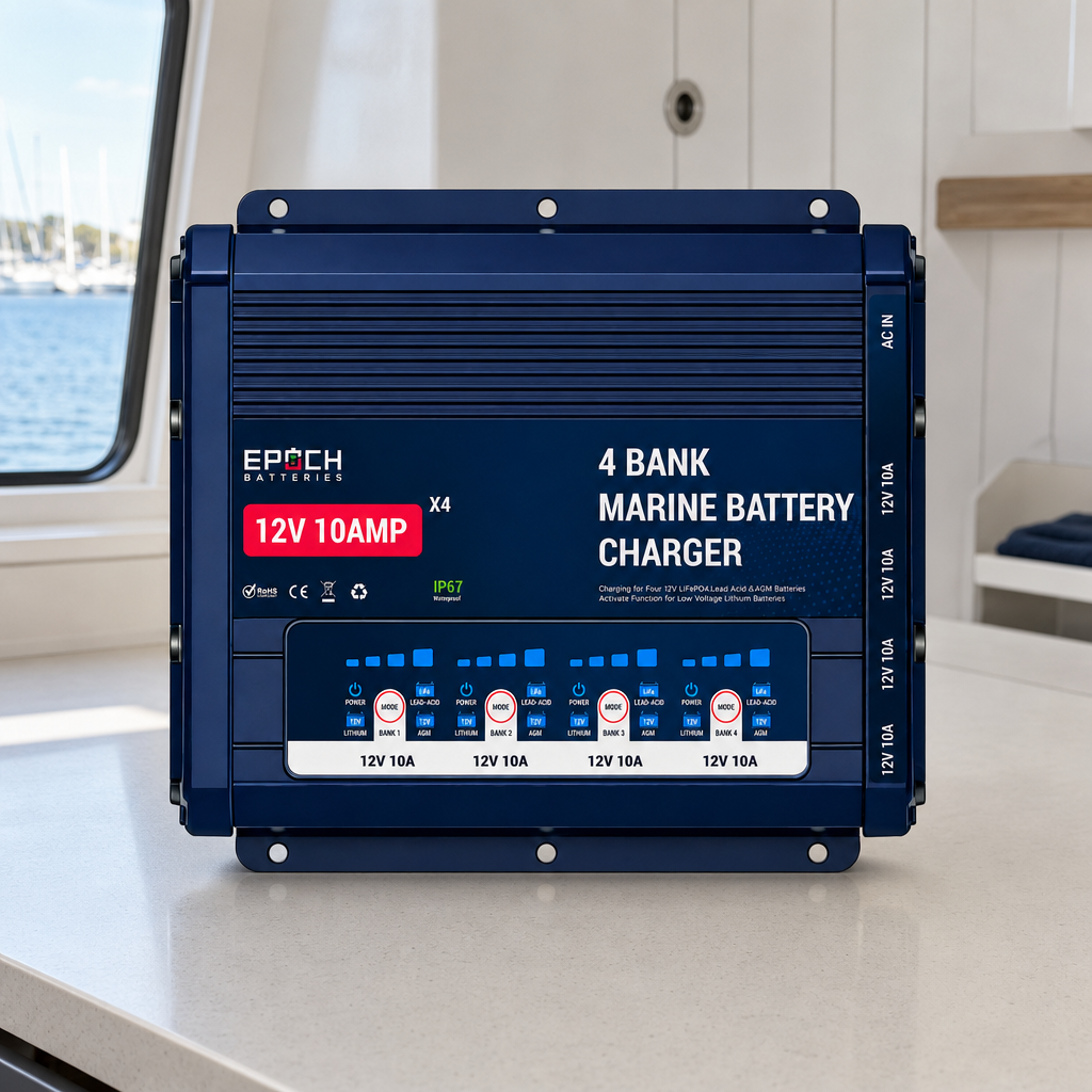 4-Bank 12V Marine Battery Charger | 10A Per Bank