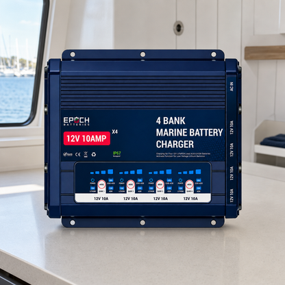 4-Bank 12V Marine Battery Charger | 10A Per Bank