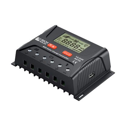BRAVO LEGEND 40 | 40 Amp PWM Solar Charge Controller | 12V/24V Auto, 3-Stage Charging for RVs, Boats, Off-Grid Systems