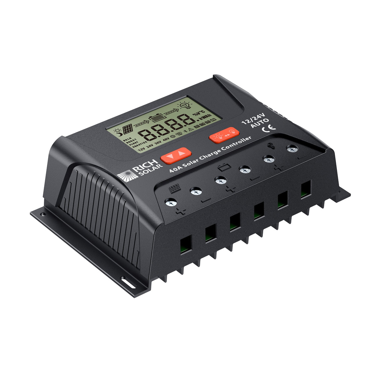 BRAVO LEGEND 40 | 40 Amp PWM Solar Charge Controller | 12V/24V Auto, 3-Stage Charging for RVs, Boats, Off-Grid Systems
