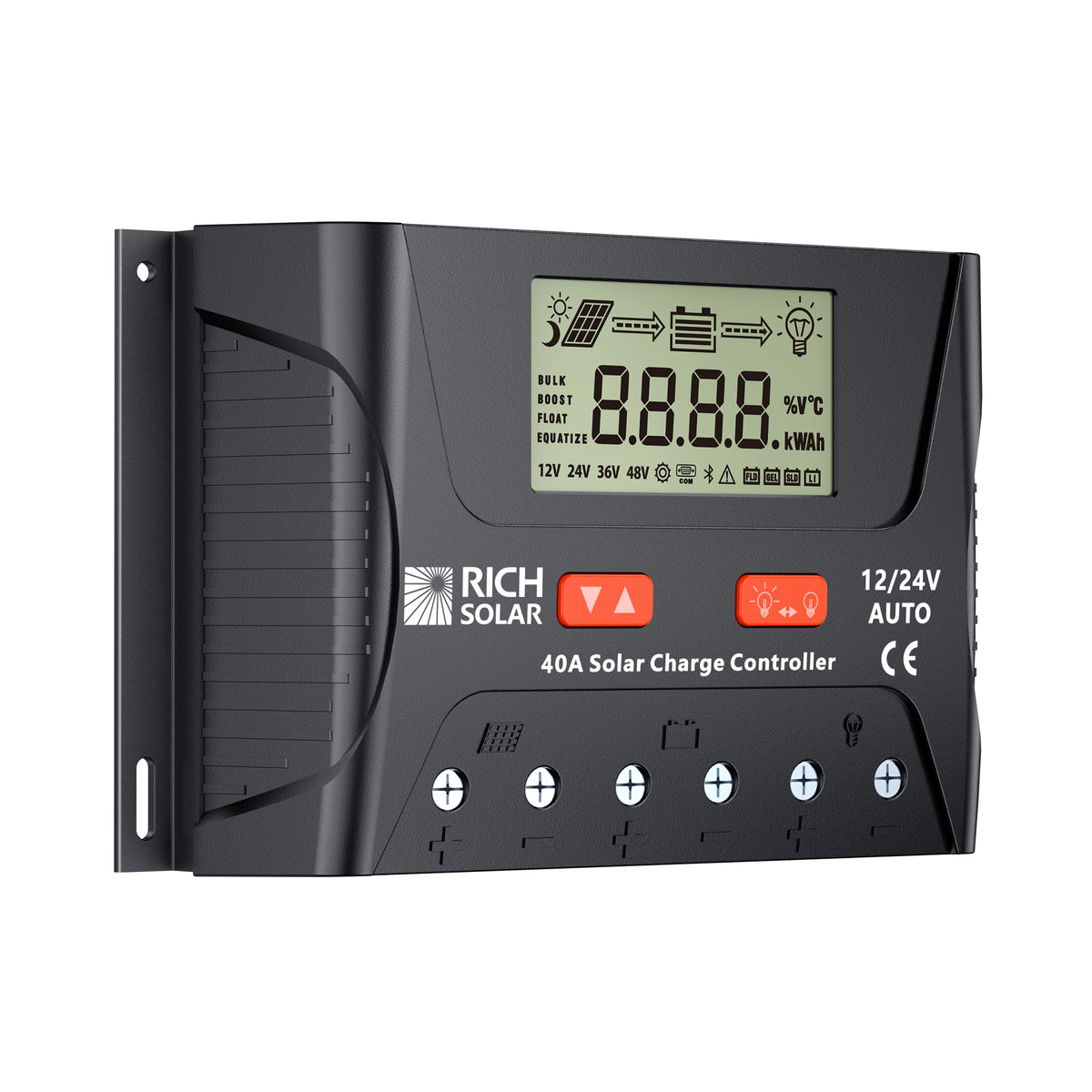 BRAVO LEGEND 40 | 40 Amp PWM Solar Charge Controller | 12V/24V Auto, 3-Stage Charging for RVs, Boats, Off-Grid Systems