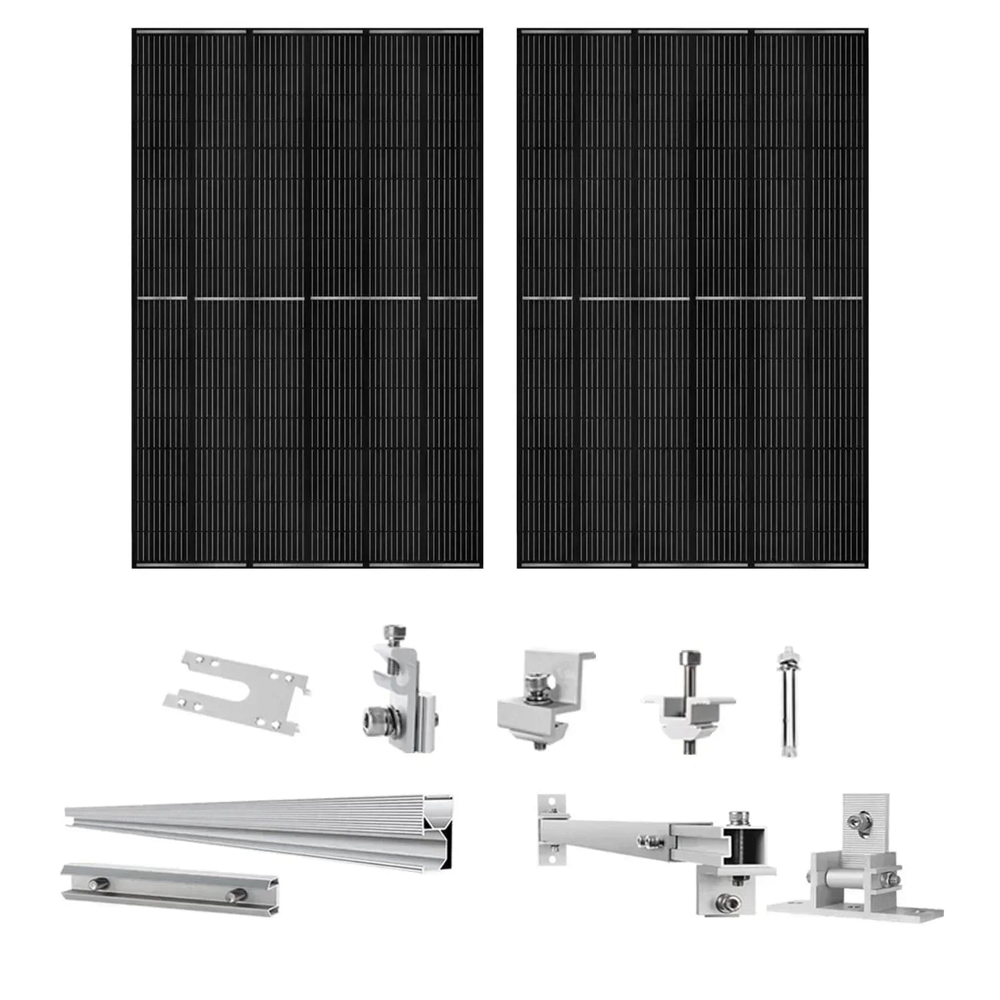 Nature's Generator 410 Watt Monocrystalline Solar Panel (2 Pack) With Solar Panel Mount Rack