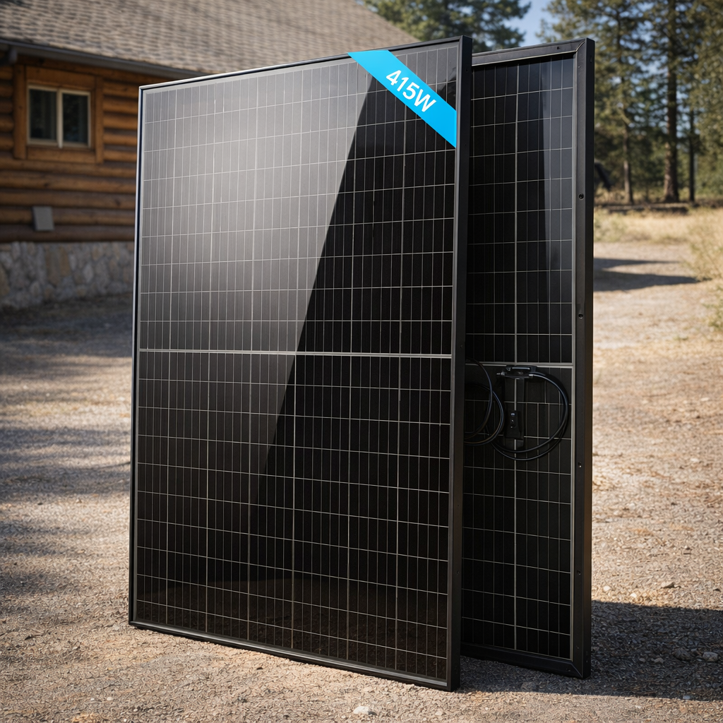 415W Bifacial PERC Solar Panel  | SGP-415-BBS UL61730 CEC Listed - SunGoldPower lifestyle hero | Ampere Authority