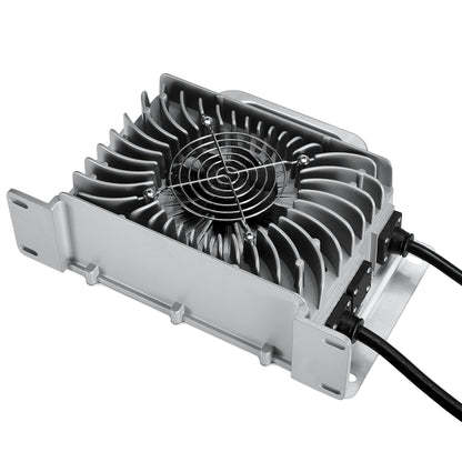 48V (57.6V) Waterproof LiFePO4 Charger | 20A / 25A,  100-240V AC, 8-in-1 Protection, Fan-Cooled