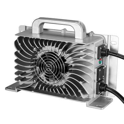 48V (57.6V) Waterproof LiFePO4 Charger | 20A / 25A,  100-240V AC, 8-in-1 Protection, Fan-Cooled