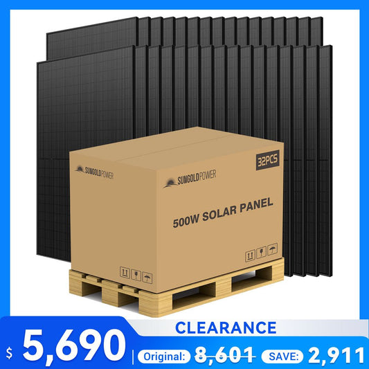 500W MONO BLACK PERC SOLAR PANEL FULL PALLET (32 PANELS) UL 61730  CEC Listed