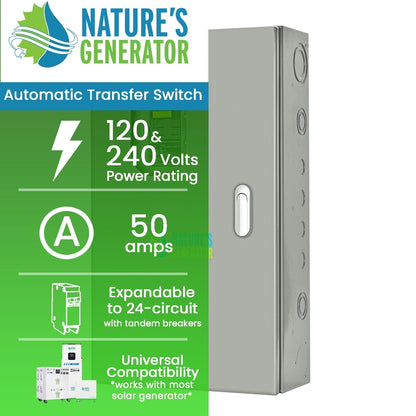 50A Automatic Generator Transfer Switch for Automatic Power Transfer to Backup Power System