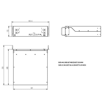 RUIXU Server Rack Battery 3U RX-LFP48100 Rack Mounted Lithium Battery Module UL1973 UL9540
