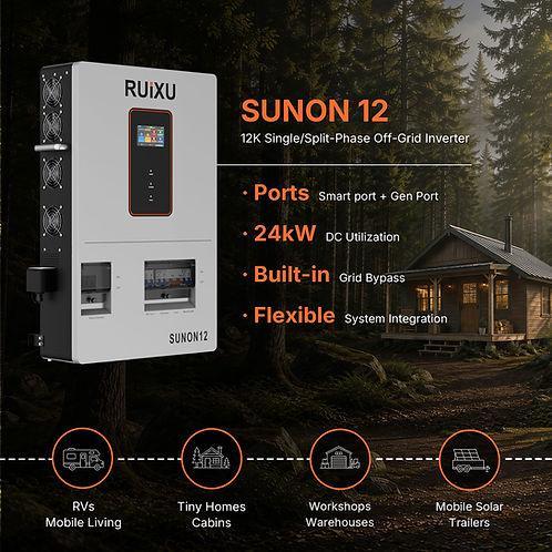 RUiXU Single/Split-Phase Off-Grid Inverter | SUNON12 | 12kW UL1741