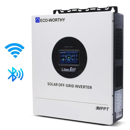 ECO-WORTHY 6KW Solar Off-grid Split-phase AIO Inverter, 48Vdc to 120Vac/240Vac, 9kW@500V PV Input