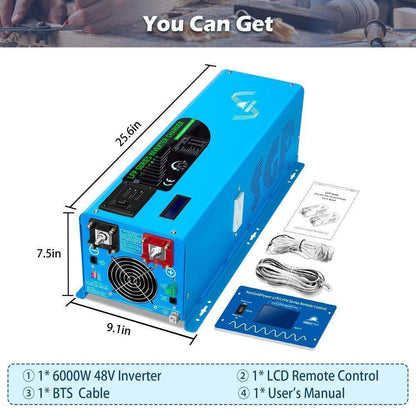 Sungold Power 6000W DC 48V Split Phase Pure Sine Wave Inverter With Charger