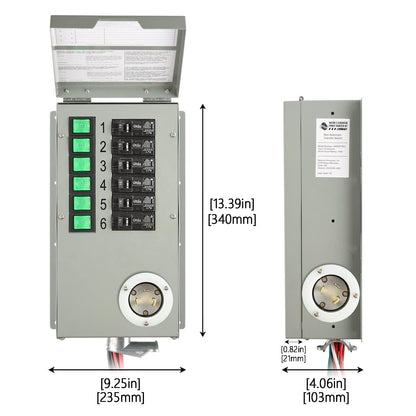 Reliance Controls 6-Circuit Non-Automatic Manual Transfer Switch For 120V 30A Generator Connection