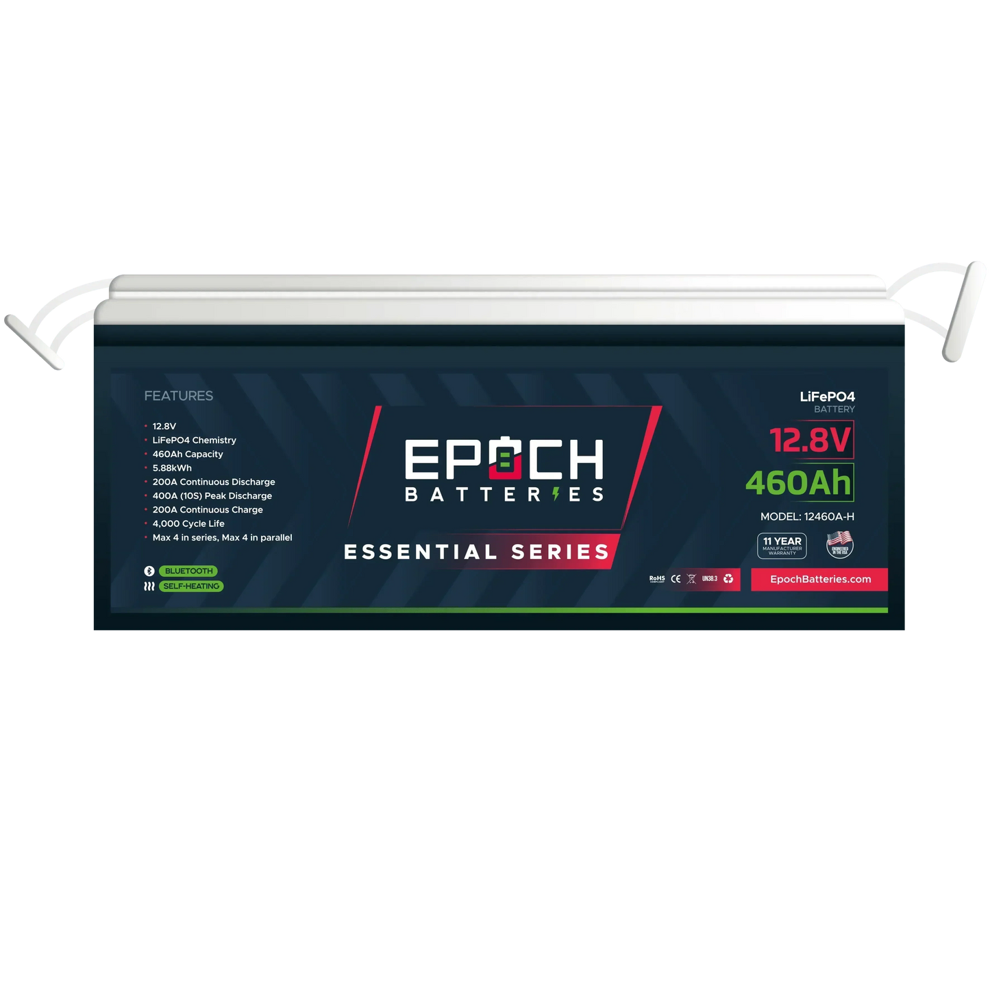 Epoch Batteries 12V 460Ah Essential Series - Bluetooth & Heated LiFePO4 Battery