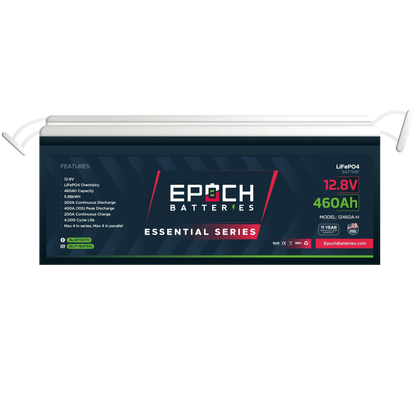 Epoch Batteries 12V 460Ah Essential Series - Bluetooth & Heated LiFePO4 Battery