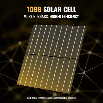 BougeRV 400W 12V 10BB Mono Bifacial Solar Panel