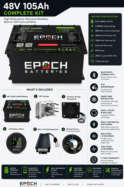 48V 105Ah Golf Cart Battery Complete Kit - Lithium (LiFePO4)