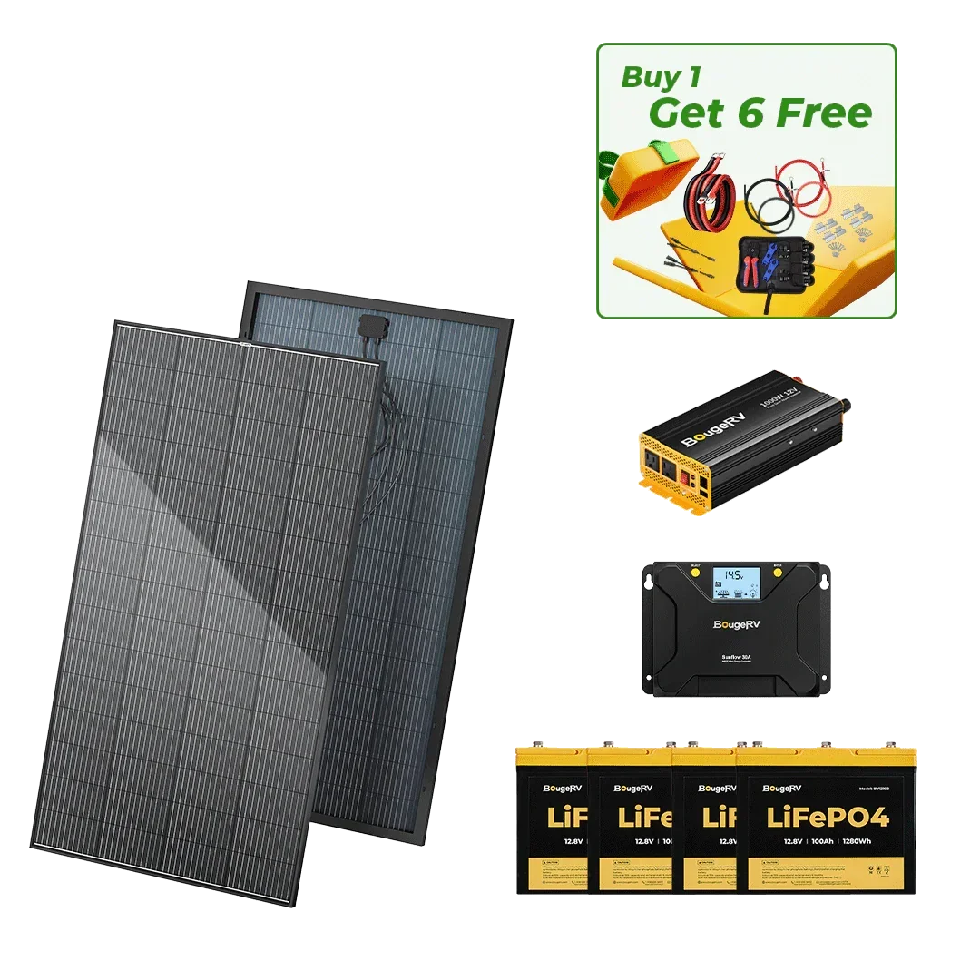 BougeRV 12V 800W High Watt Rigid Solar System Kit