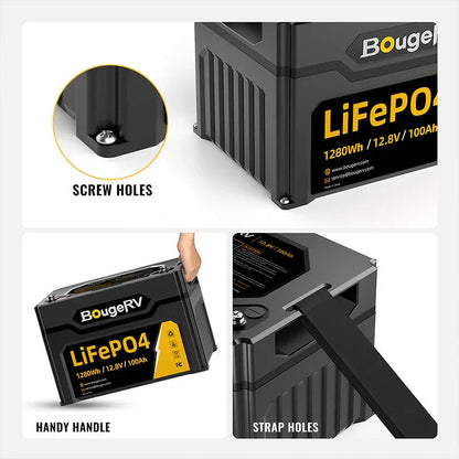 12V 1280Wh/100Ah LiFePO4 Battery