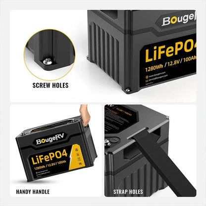 12V 1280Wh/100Ah LiFePO4 Battery