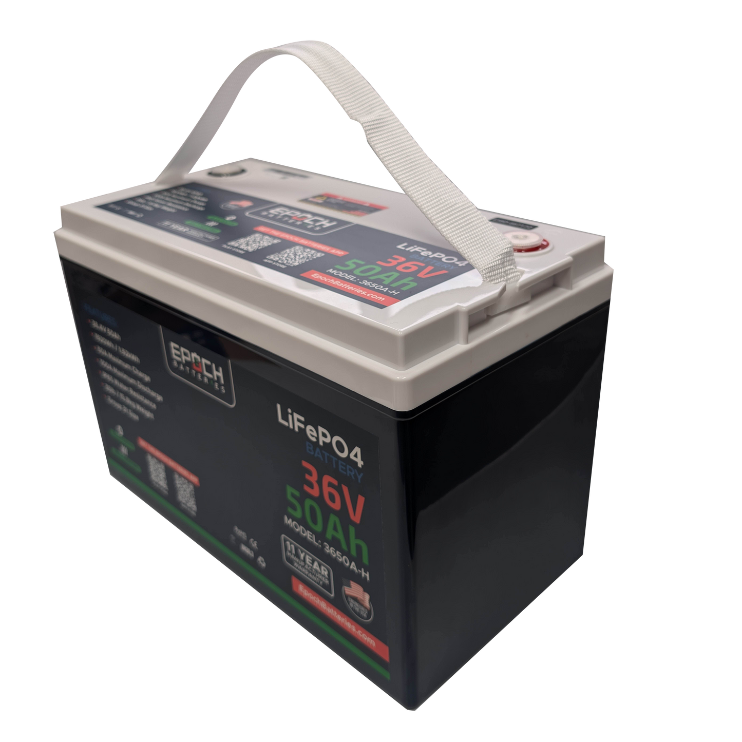 Epoch Batteries 36V 50Ah Essential Series - Bluetooth & Heated LiFePO4 Battery