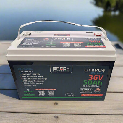 Epoch Batteries 36V 50Ah Essential Series - Bluetooth & Heated LiFePO4 Battery