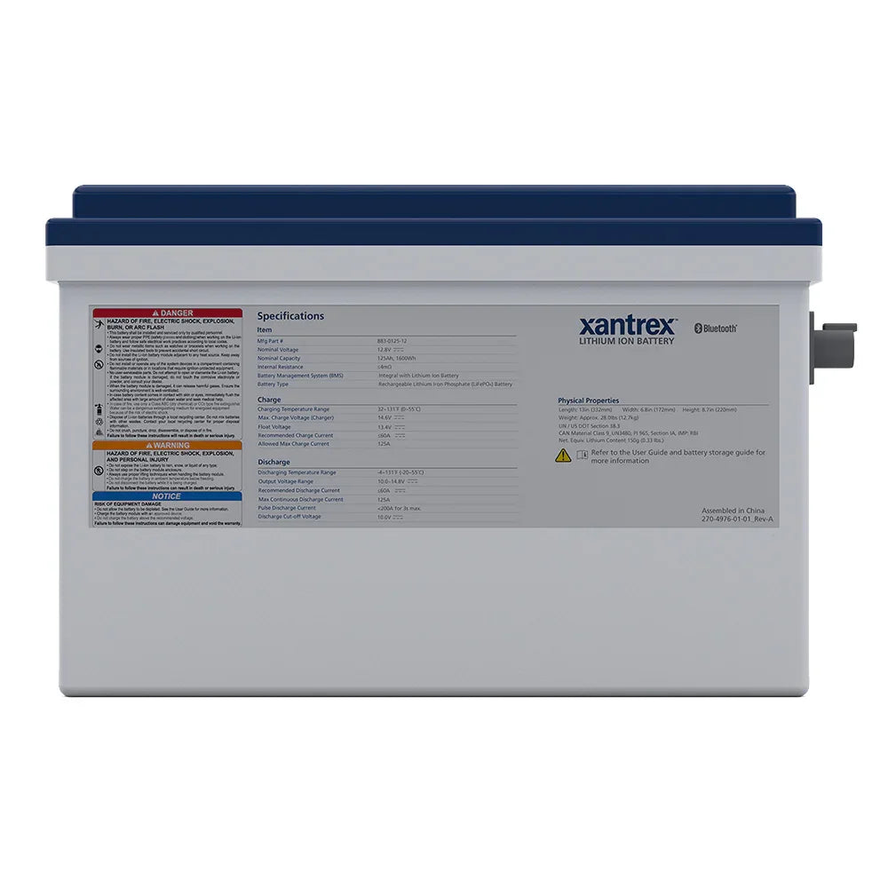 Xantex Lithium Ion Phosphate (LiFePO4) Battery - 125AH - 12VDC [883-0125-12]
