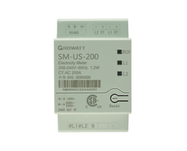 Growatt SM-US-200 Smart Meter for Grid Export Control and Self-Consumption Monitoring