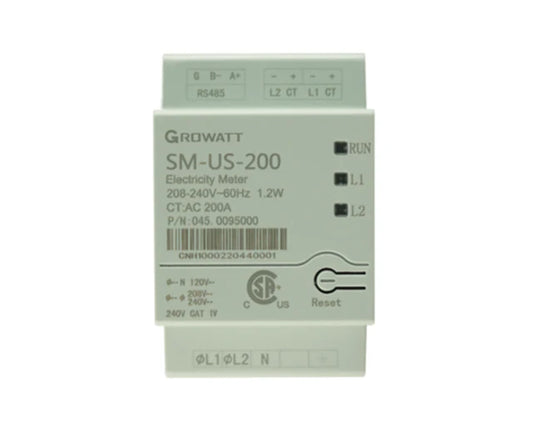 Growatt SM-US-200 Smart Meter for Grid Export Control and Self-Consumption Monitoring