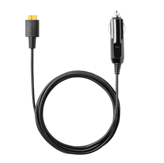 Anker SOLIX car charging cable with male car outlet plug and female XT60 connector