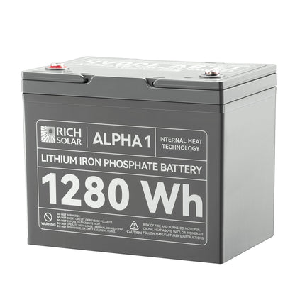 Rich Solar Alpha 1 12V 100Ah LiFePO4 Battery 1280Wh