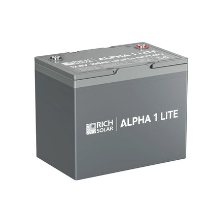 Rich Solar ALPHA 1 LITE | 12V 100Ah LiFePO4 Battery | Lightweight 12V Lithium Battery for RVs, Trailers, Vans, Boats, Off-Grid | 4,000 Lifetime Cycles | Best Value