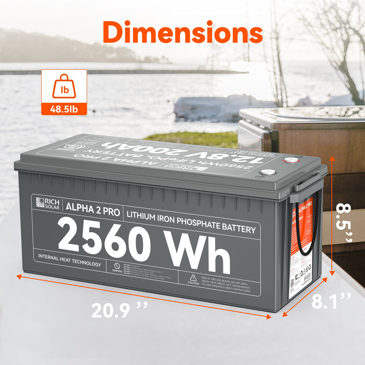 Alpha 2 Pro 12V 200Ah LiFePO4 Deep Cycle Solar Battery
