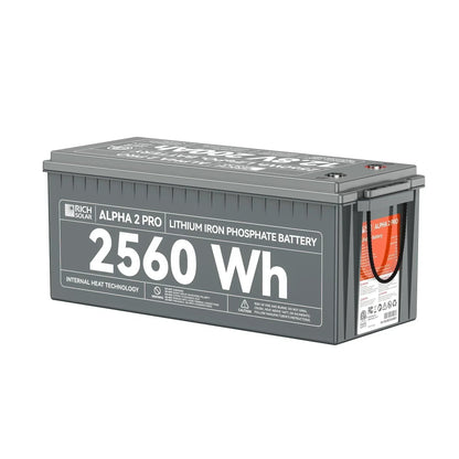 Rich Solar ALPHA 2 PRO | 12V 200Ah LiFePO4 Battery | Premium 12V Lithium Battery for RVs, Cabins, Tiny Homes | 7,000 Lifetime Cycles | 10 Year Warranty | UL1973 Certified