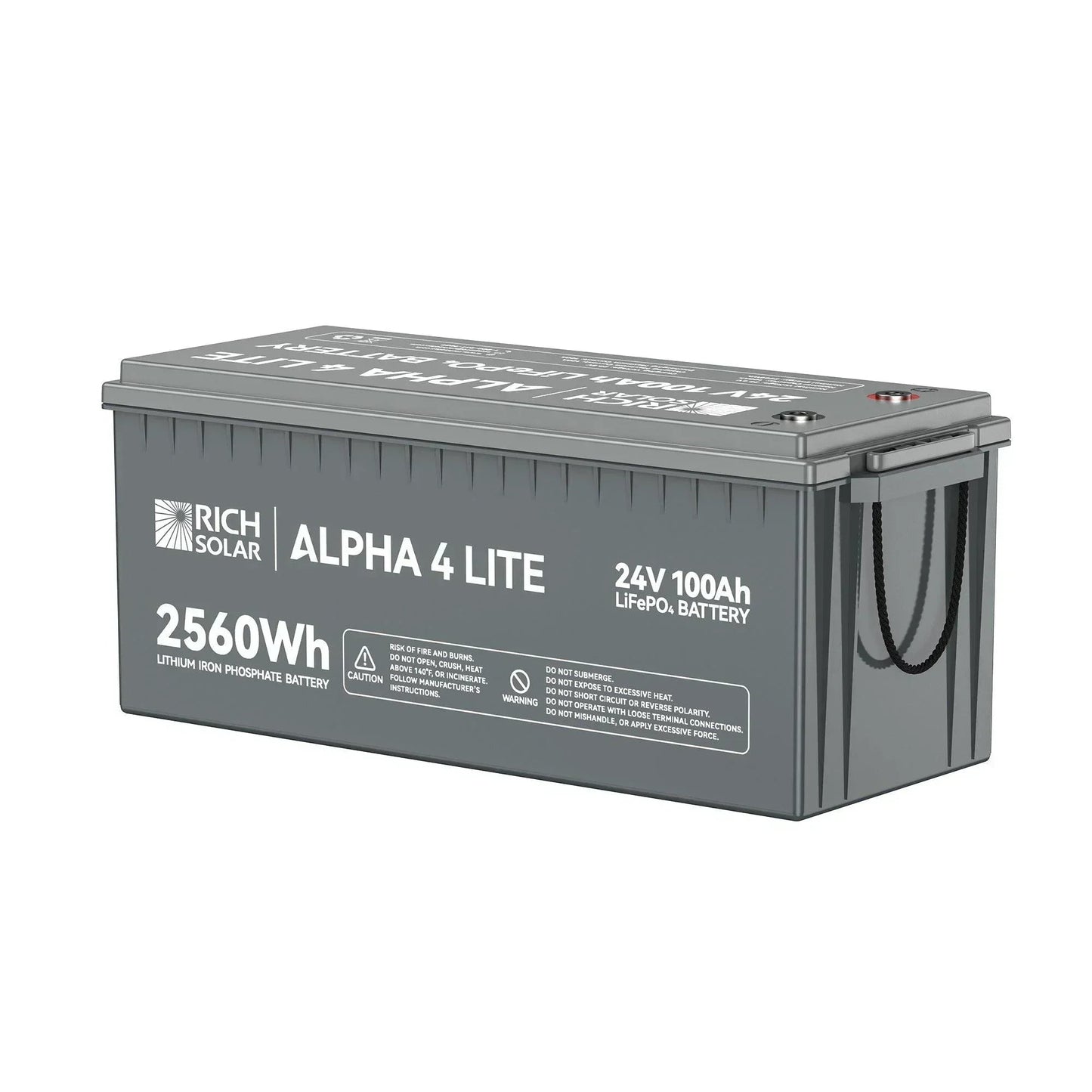 Rich Solar ALPHA 4 LITE | 24V 100Ah LiFePO4 Battery | Fast-Charging 24V Lithium Battery for RVs, Trailers, Vans, Boats, Off-Grid, Backup | 4,000 Lifetime Cycles | Best Value