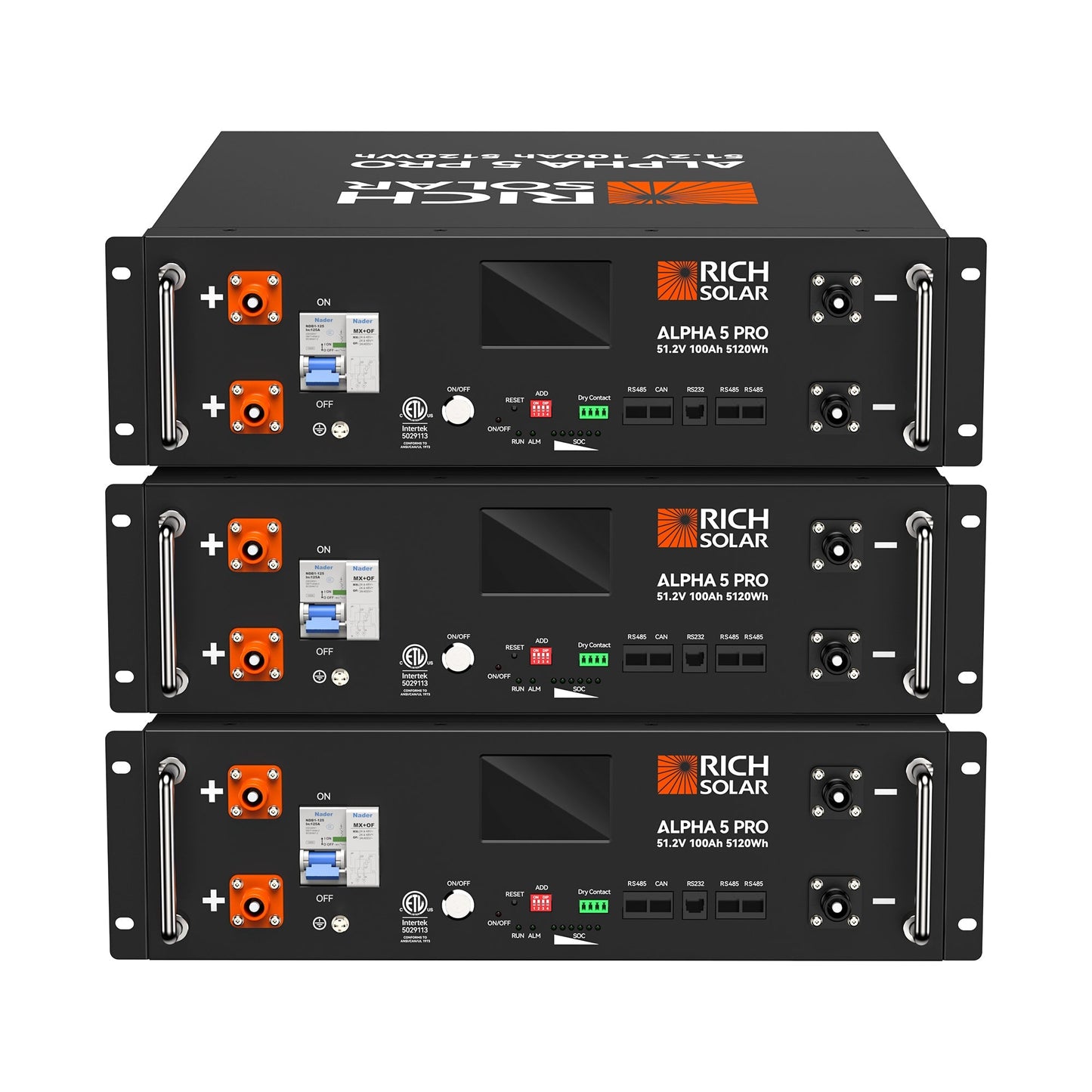 Rich Solar ALPHA 5 PRO 51.2V 100Ah LiFePO4 Battery Premium 48V Server Rack Lithium Battery for Residential, Commercial, RVs, Off-Grid