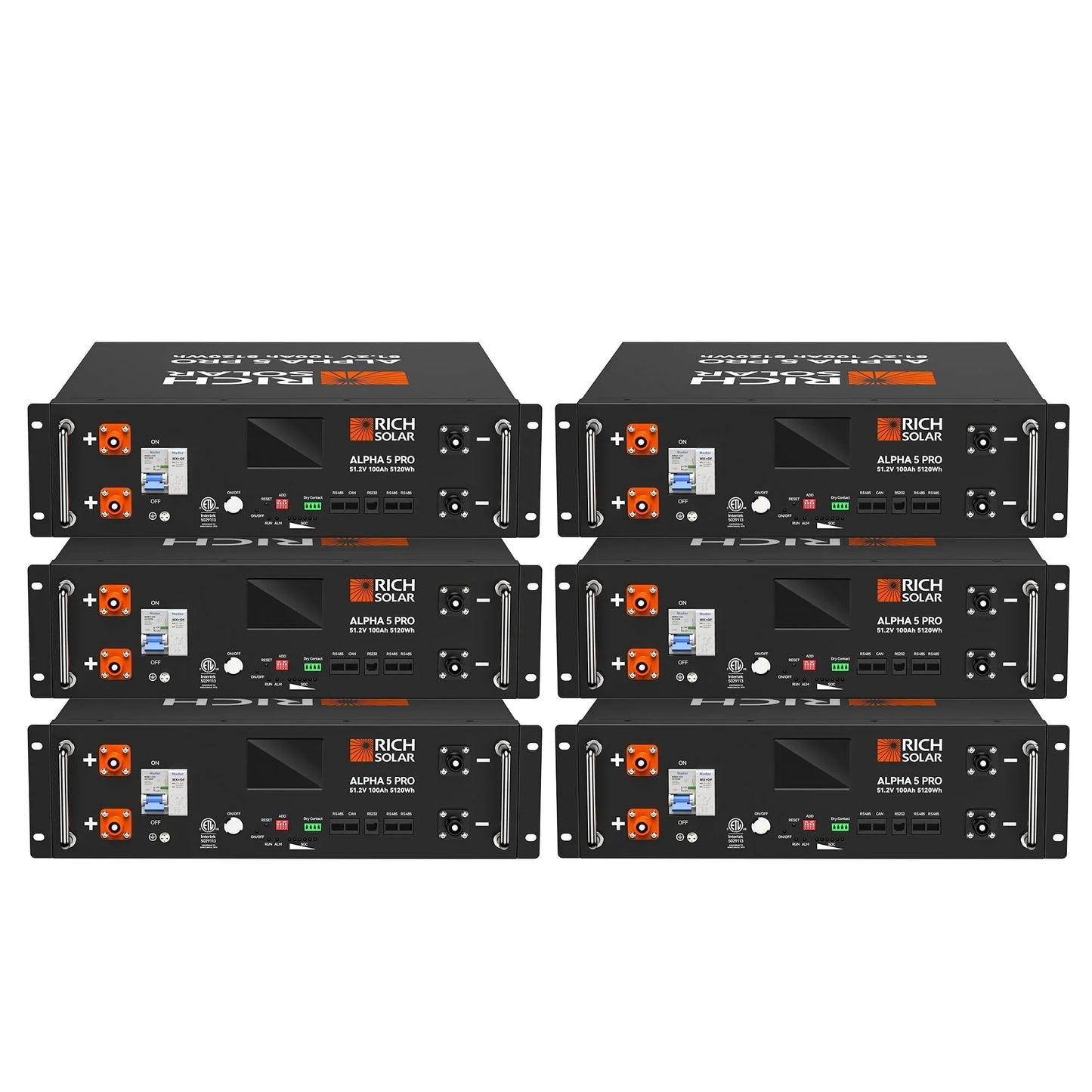 Rich Solar ALPHA 5 PRO 51.2V 100Ah LiFePO4 Battery Premium 48V Server Rack Lithium Battery for Residential, Commercial, RVs, Off-Grid