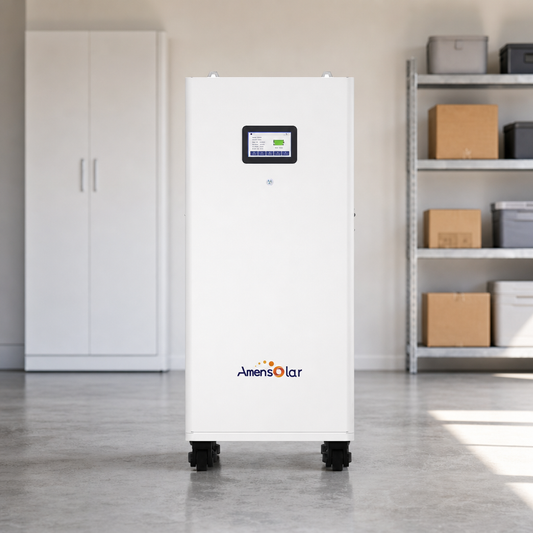 AmenSolar AMF16000 16KWH Floor-Mounted Lithium Battery lifestyle hero image